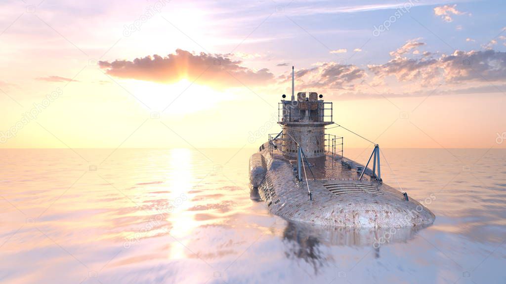 3D CG rendering of Submarine