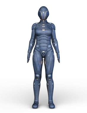 cyborg kadının 3D cg işleme