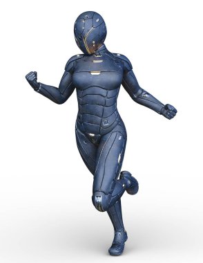 cyborg kadının 3D cg işleme