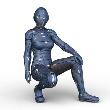 cyborg kadının 3D cg işleme