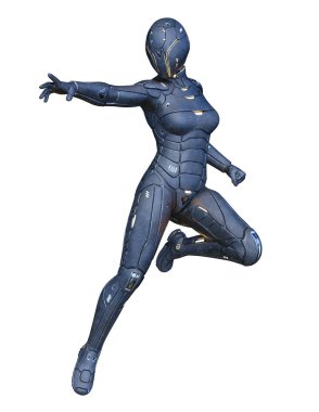 cyborg kadının 3D cg işleme