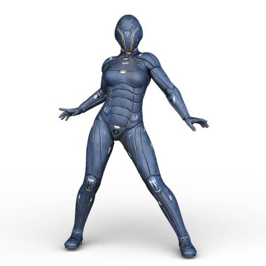 cyborg kadının 3D cg işleme