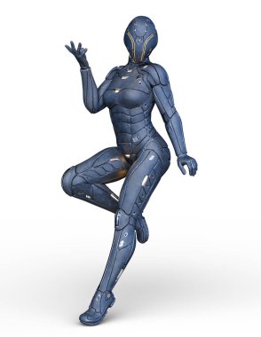 cyborg kadının 3D cg işleme