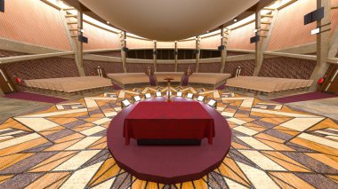 Sahne Alanı'nın 3D cg işleme