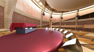 Sahne Alanı'nın 3D cg işleme