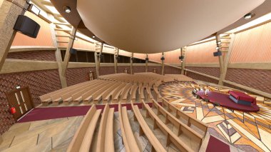 Sahne Alanı'nın 3D cg işleme