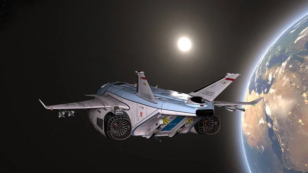 3D CG rendering of space ship
