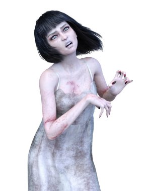 3D CG rendering of Bloodless girl clipart