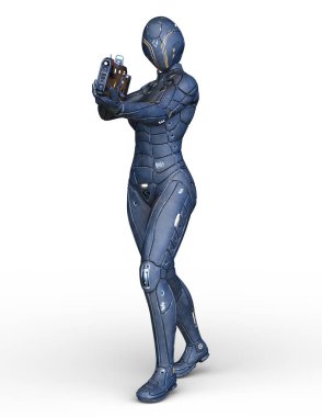 cyborg kadının 3D cg işleme