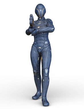 cyborg kadının 3D cg işleme