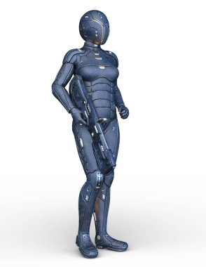 cyborg kadının 3D cg işleme