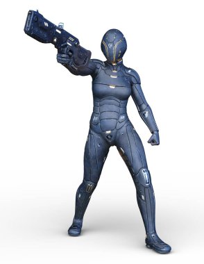 cyborg kadının 3D cg işleme