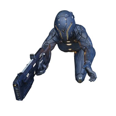 cyborg kadının 3D cg işleme
