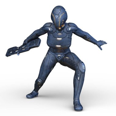 cyborg kadının 3D cg işleme