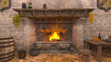 3D cg işleme Ortaçağ yaşam