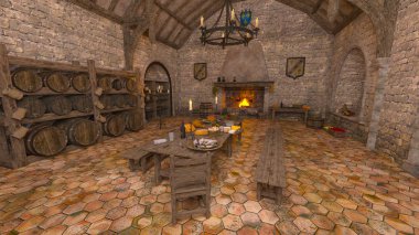 3D cg işleme Ortaçağ yaşam