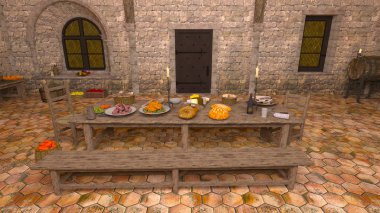 3D cg işleme Ortaçağ yaşam