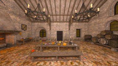 3D cg işleme Ortaçağ yaşam