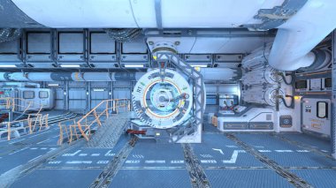 Uzay istasyonunun 3d cg görüntülemesi