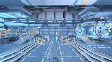 Uzay istasyonunun 3d cg görüntülemesi