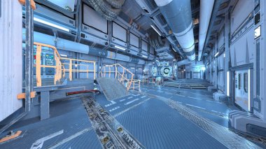 Uzay istasyonunun 3d cg görüntülemesi