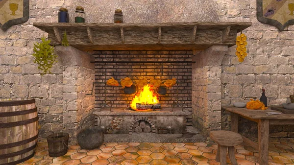 3D cg işleme Ortaçağ yaşam