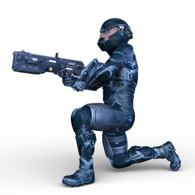 Siber adam 3D cg render