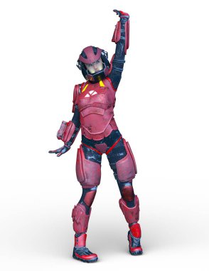 cyborg kadının 3D cg işleme