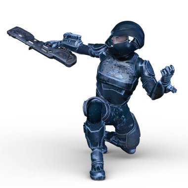 Siber adam 3D cg render