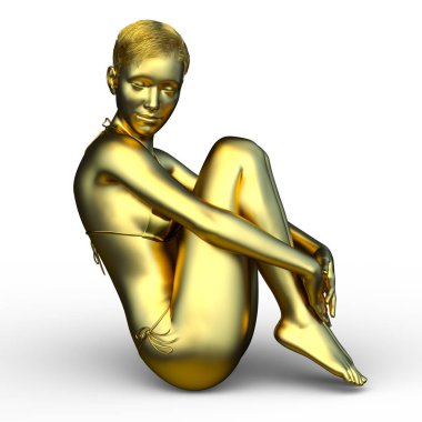 kadın heykelinin 3D cg işleme