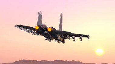 3D cg işleme avcı uçağı