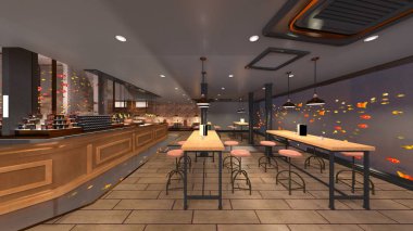 Restoran 3D cg render