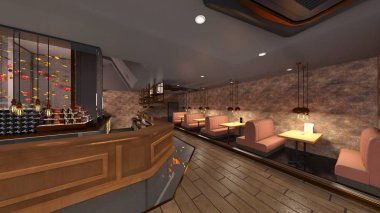 Restoran 3D cg render