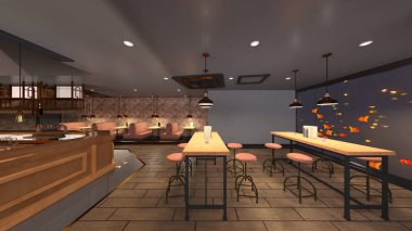 Restoran 3D cg render
