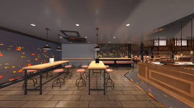 Restoran 3D cg render