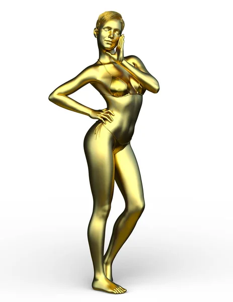 Rendering Woman Statue — Stock Photo, Image