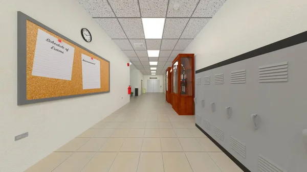 Rendering Building Hallway — Stock Photo, Image