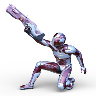 Siber adam 3D cg render