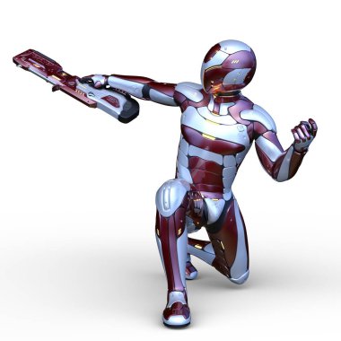 Siber adam 3D cg render