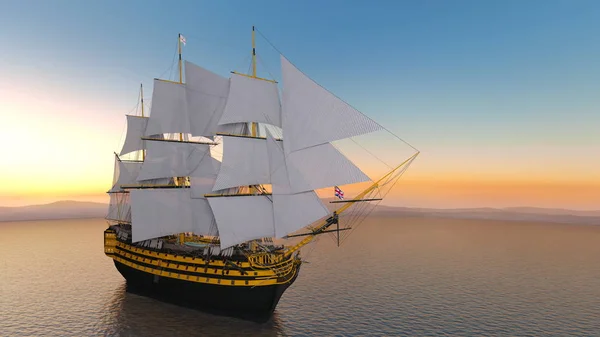 3D CG rendering of ship