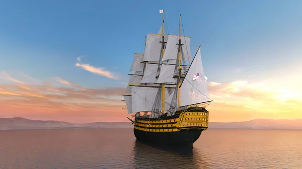 3D CG rendering of ship