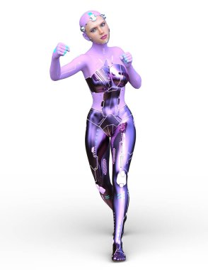 cyber kadının 3D cg işleme