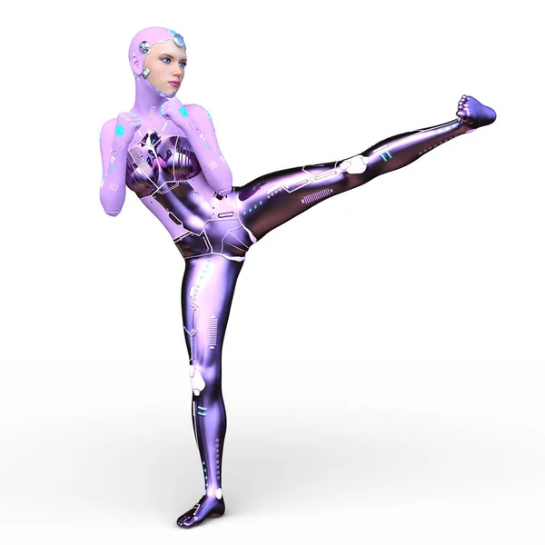 Rendering Cyber Woman — Stock Photo, Image