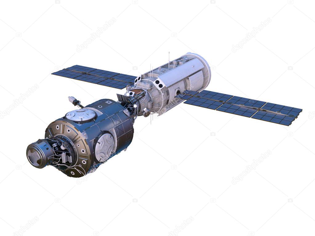 3D CG rendering of Space satellite