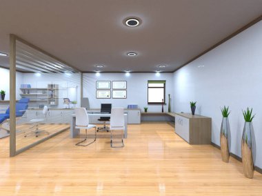 3D cg işleme Modern bina ofis