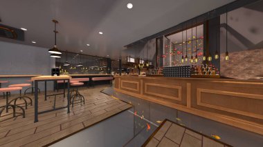 Restoran 3D cg render