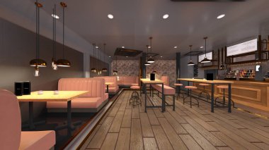Restoran 3D cg render