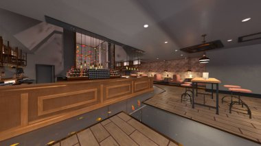 Restoran 3D cg render