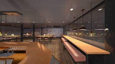 Restoran 3D cg render