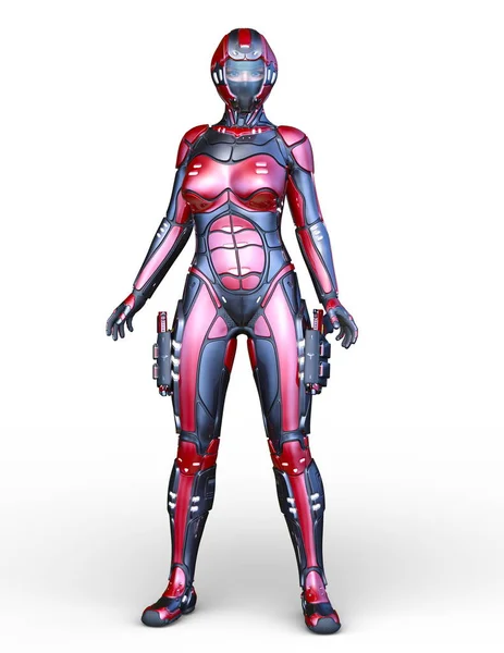 Rendering Cyber Woman — Stock Photo, Image